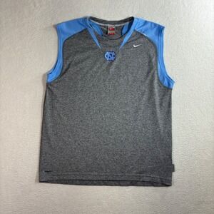 Y2K Nike North Carolina Tar Heels Sleeveless Workout Shirt Men M Gray Football